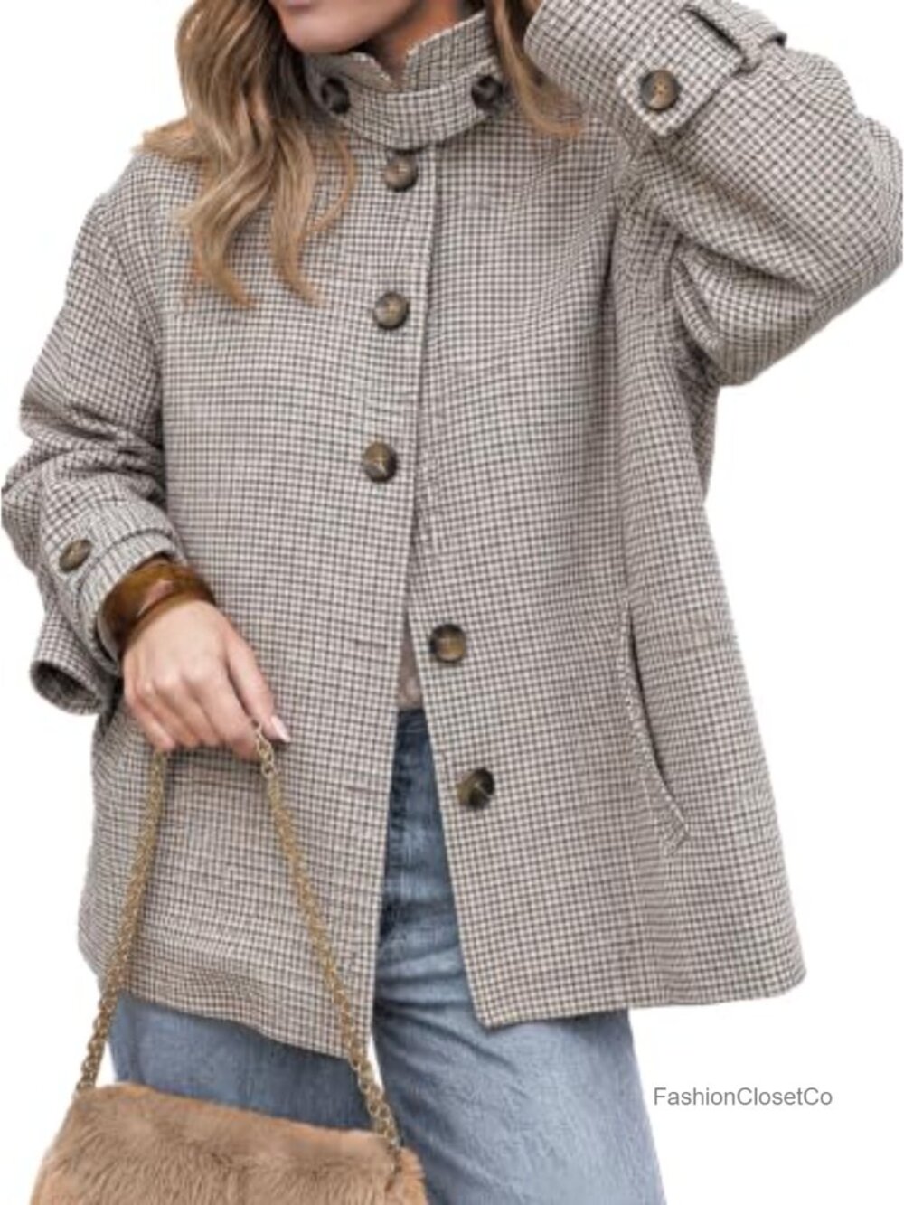 Tankaneo Womens Plaid Barn Jacket Button Down Vintage Flannel Outerwear
